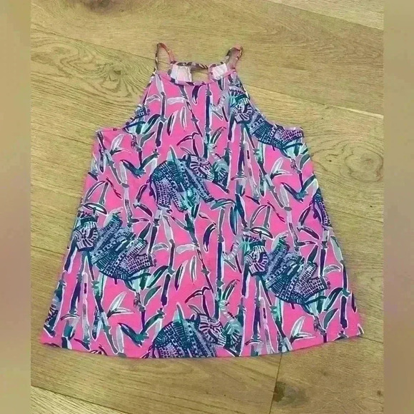 Lily Pulitzer Women’s Tank. XS. Blue and pink elephant print. - Picture 1 of 7